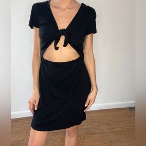 Black cutout mini dress